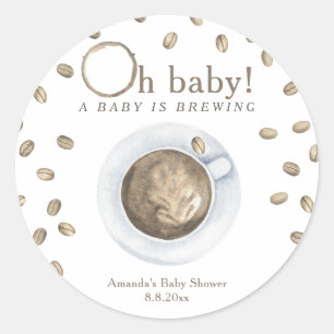 Kaffee Ein Baby braut Baby Shower Runder Aufkleber
