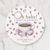 Kaffee Ein Baby braut Babydusche Geschenkanhänger (Rückseite)
