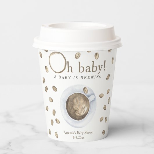 Kaffee Ein Baby braut Babydusche Pappbecher (Rückseite)