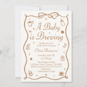 Kaffee Ein Baby wird Babydusche brauen Einladung (Vorderseite)