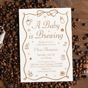 Kaffee Ein Baby wird Babydusche brauen Einladung