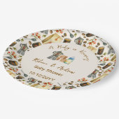 Kaffee Ein Baby wird Babydusche brauen Pappteller (Schrägansicht)