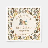 Kaffee Ein Baby wird Babydusche brauen Serviette (Vorderseite)