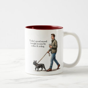 Kaffee & ein Französchen machen den heutigen Tag b Zweifarbige Tasse