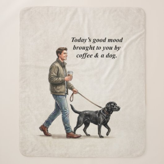 Kaffee & ein gemütlicher Tag mit Black Lab Sherpadecke (Vorderseite)