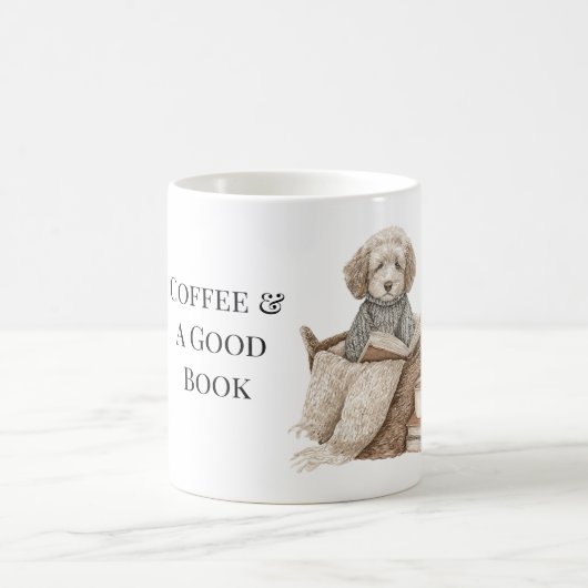 Kaffee & Ein Gutes Buch Hundekorb Kaffeetasse (Mittel)
