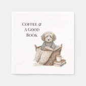 Kaffee & Ein Gutes Buch Hundekorb Serviette (Vorderseite)