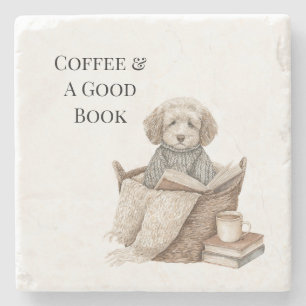 Kaffee & Ein Gutes Buch Hundekorb Steinuntersetzer