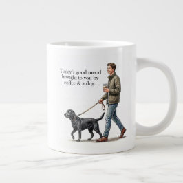 Kaffee & ein schwarzer Labrador starten den Tag ri Jumbo-Tasse