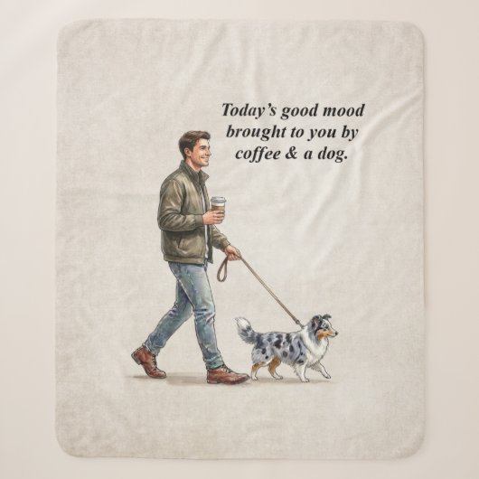 Kaffee & ein Sheltie Kuscheltag Sherpadecke (Vorderseite)