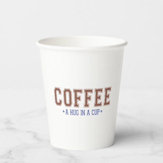 Kaffee: Eine Umarmung in einem Cup-Portrait Papier Pappbecher (Rückseite)