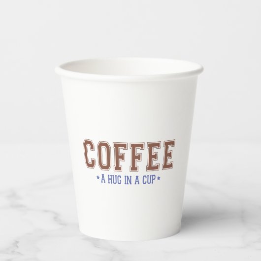Kaffee: Eine Umarmung in einem Cup-Portrait Papier Pappbecher (Vorderseite)