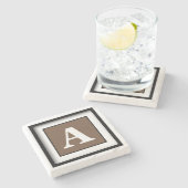 Kaffee Einfach Monochrom Steinuntersetzer (Seitenansicht)