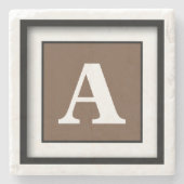 Kaffee Einfach Monochrom Steinuntersetzer (Vorderseite)