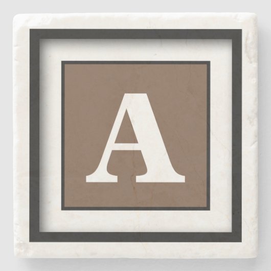 Kaffee Einfach Monochrom Steinuntersetzer (Vorderseite)