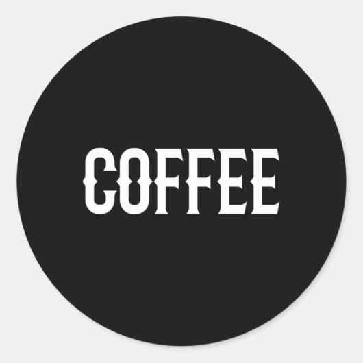 Kaffee einfach und Schriftart Kaffee Runder Aufkleber (Vorderseite)
