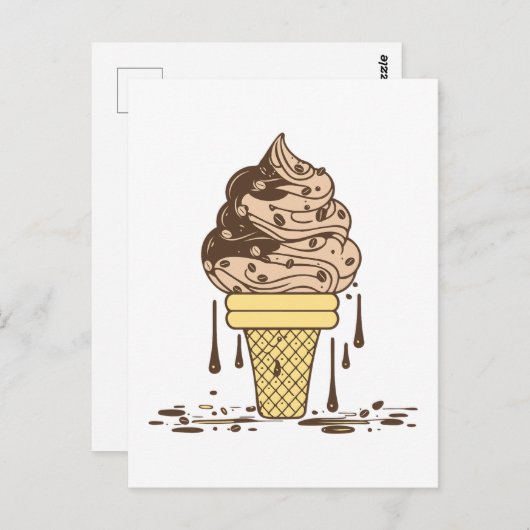 Kaffee-Eiscreme Postkarte (Vorne/Hinten)