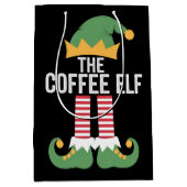 Kaffee Elf Familie Matching Group Weihnachten Mittlere Geschenktüte (Vorderseite)