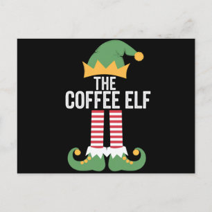 Kaffee Elf Familie Matching Group Weihnachten Postkarte