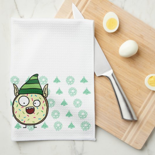 Kaffee-Elf und verrückter Krapfen-Elf Handtuch (Viertel Falte)