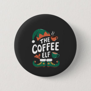 Kaffee-Elf Weihnachten Lustig Koffein Weihnachten Button