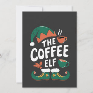 Kaffee-Elf Weihnachten Lustig Koffein Weihnachten Einladung