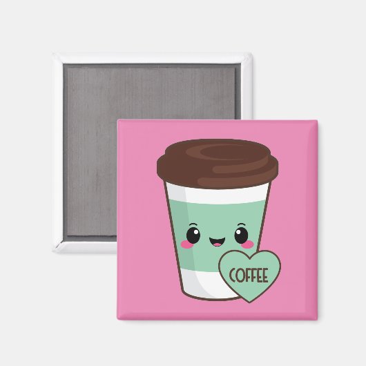 Kaffee Emoji Lover Magnet (Vorderseite/Rückseite)