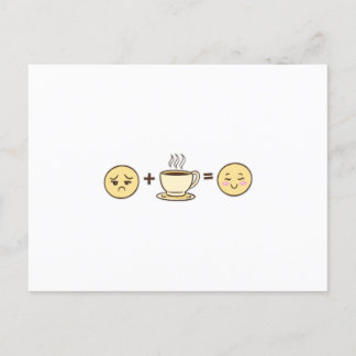 Kaffee-Emojis müdes Emoji + Kaffee = ein glücklich Postkarte