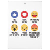 Kaffee-Emoticons Klemmbrett (Rückseite)