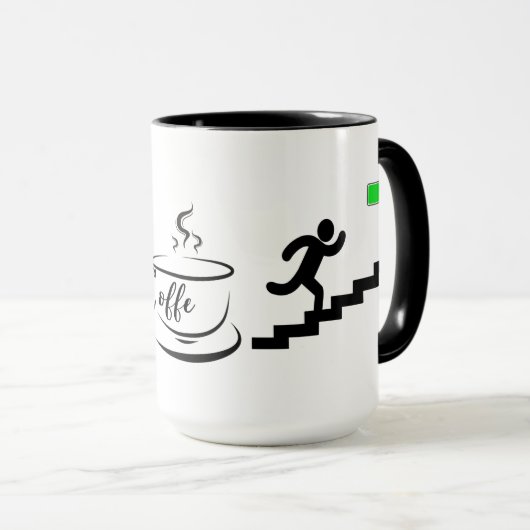 Kaffee-Energie-Batteriestand-Design Tasse (VorderseiteRechts)