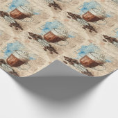 Kaffee Ephemera Wasserfarbe Collage Geschenkpapier (Ecke)