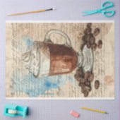 Kaffee Ephemera Wasserfarbe Collage Seidenpapier (Basteln)