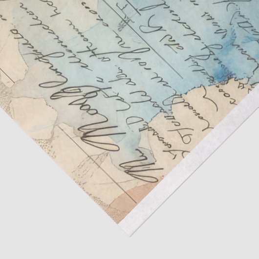 Kaffee Ephemera Wasserfarbe Collage Seidenpapier (Ausschnitt)