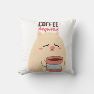 Kaffee erforderlich - Niedliches, müde Doodle-Desi Kissen
