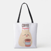 Kaffee erforderlich - Niedliches, müde Doodle-Desi Tasche (Rückseite)