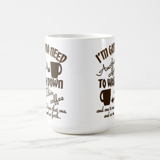 Kaffee-Ergebenheits-komische Koffein-Typografie Kaffeetasse (Mittel)