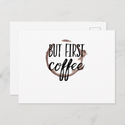 Kaffee ermüdetes Koffein morgens aufstehen Postkarte (Vorne/Hinten)