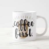 Kaffee-Erste Hand-Letter-Kalligrafie Typografie Jumbo-Tasse (Rechts)