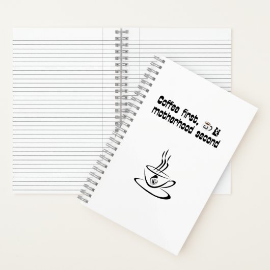 Kaffee Erste Mutterschaft Zweite - Fette Typografi Notizblock (Innen)