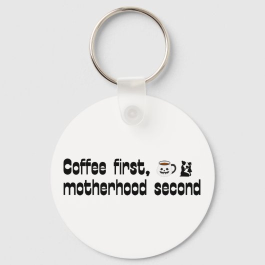Kaffee Erste Mutterschaft Zweite - Fette Typografi Schlüsselanhänger (Vorderseite)