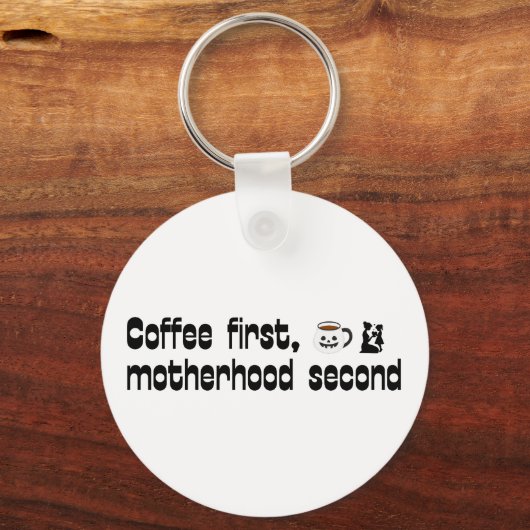 Kaffee Erste Mutterschaft Zweite - Fette Typografi Schlüsselanhänger (Vorderseite)