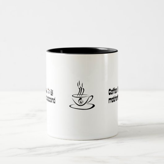 Kaffee Erste Mutterschaft Zweite - Fette Typografi Zweifarbige Tasse (Mittel)