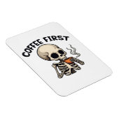 Kaffee Erste Spooky Halloween Skelett Koffein Magnet (Rechte Seite)
