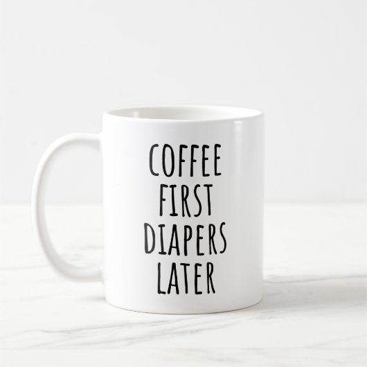 Kaffee Erste Windeln Spätere sonnige Junge Mutter Kaffeetasse (Links)