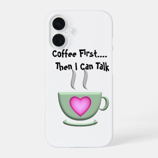 Kaffee Erster iPhone-Gehäuse iPhone 16 Hülle (Rückseite)
