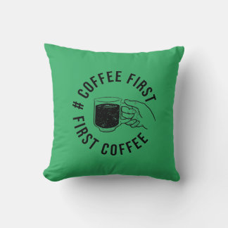 Kaffee erster T - Shirt Kissen