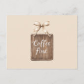 Kaffee Erstes Zeichen Bogen Postkarte (Vorderseite)