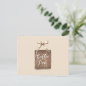 Kaffee Erstes Zeichen Bogen Postkarte (Stehend Vorderseite)