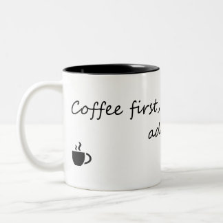 Kaffee Erwachsener Zweiter - Funny Coffee Zitat Zweifarbige Tasse