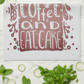 Kaffee essen Kuchen trinken Geschirrtuch (Gefaltet)